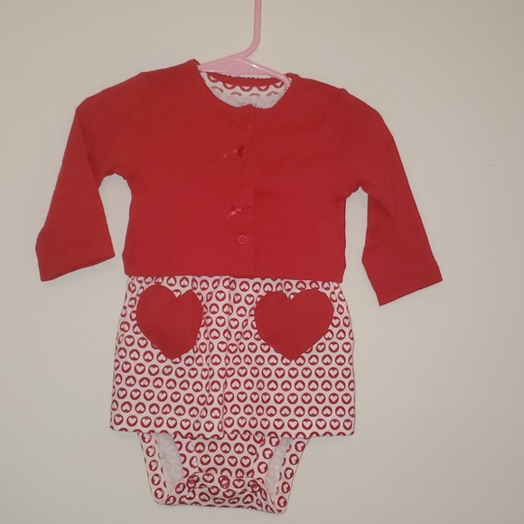 Carter's Valentine's Day Dress and Cardigan 6 mos. - Picture 2 of 4